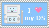 blue stamp of nintendo ds pixel art beside the words ''i heart my ds''