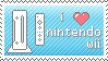 blue stamp of nintendo wii pixel art beside the words ''i heart nintendo wii''