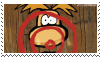 stamp of rayman with a target in front of him